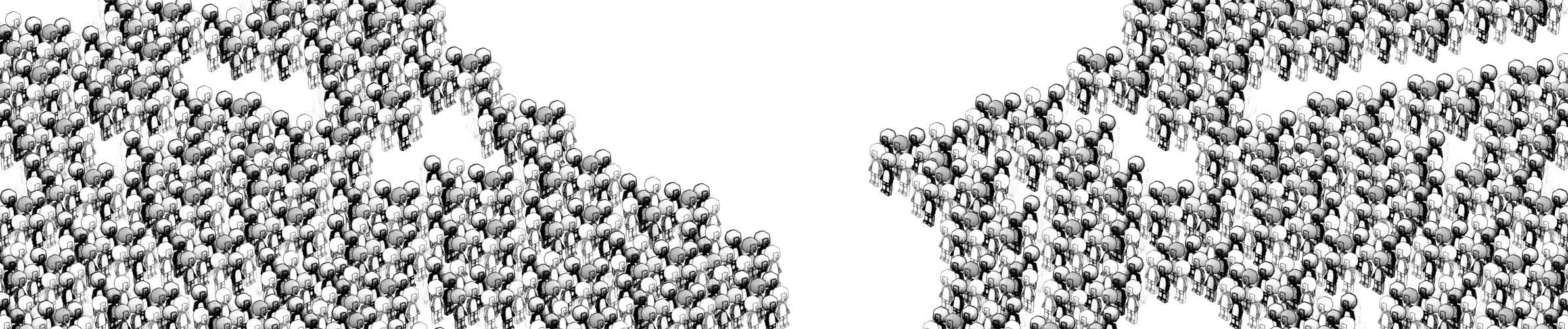 CROWDed, 2004. 150” x 44” (10 Panels) Photolithograph on Reves BFK.